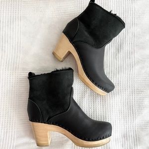 No 6. Store 5" Pull On Shearling Clog Boot on High Heel 8.5 39